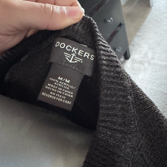 Dockers Men's Argyle Crewneck Sweater - Blue and Black - Picture 2 of 2